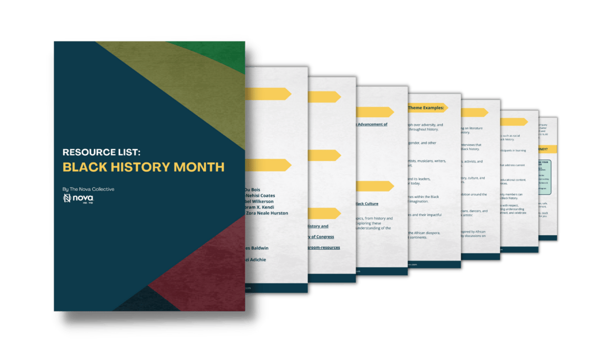 Black History Month Resource List Download by The Nova Collective Graphic 2